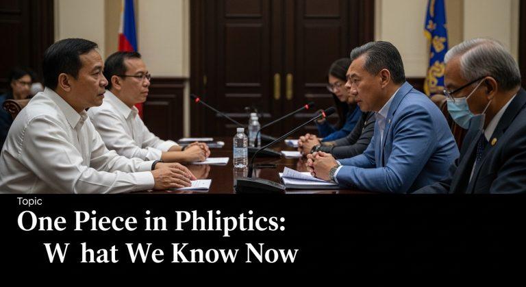 Editorial newsroom in Manila analyzing policy and narratives with One Piece reference