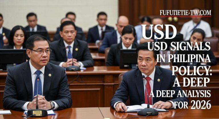 Manila government building with dollar symbols and financial charts overlaid, symbolizing USD influence on Philippine po