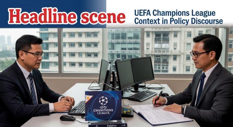 News desk analyzing UEFA Champions League context within Philippine policy discourse